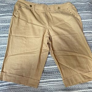 Versailles Linen/Rayon blend women’s cuffed capri sz 14